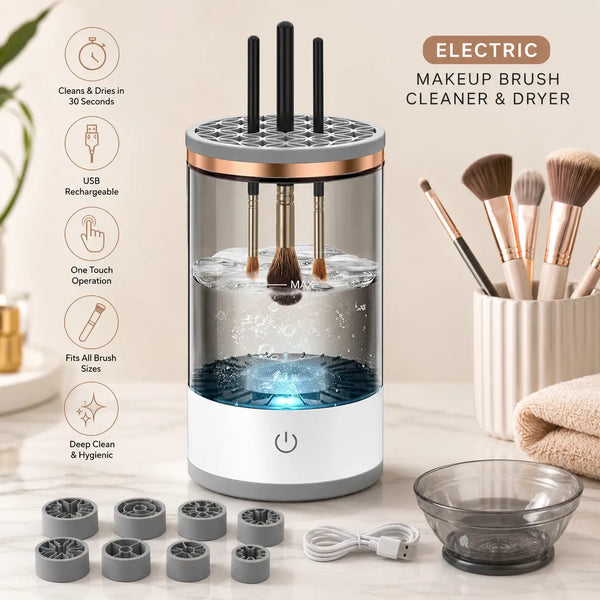 Electric Makeup Brush Cleaner & Dryer |  Spin Clean in 30 Seconds