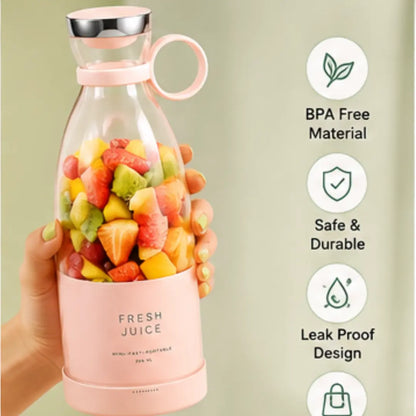 FreshGo™ Portable Rechargeable Juicer Bottle | USB Mini Blender for Fresh Juices & Smoothies