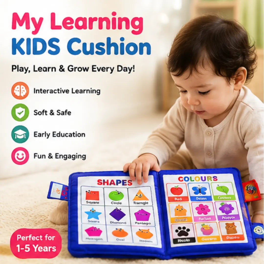 LittleGenius™ Interactive Learning Cushion Book | Early Education Activity Book for Kids .