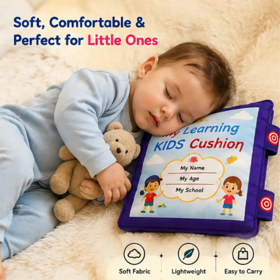 LittleGenius™ Interactive Learning Cushion Book | Early Education Activity Book for Kids .