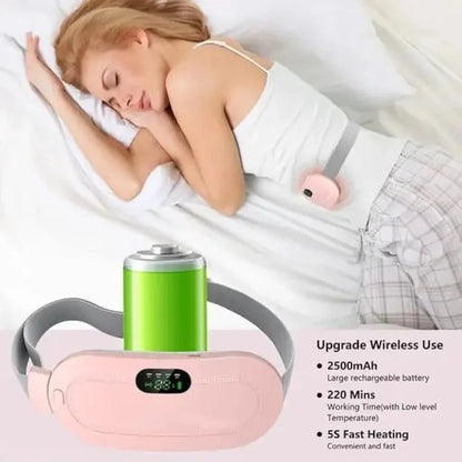 Wireless Heating & Massage Belt for Women | USB Rechargeable | 3 Heat & 3 Massage Modes