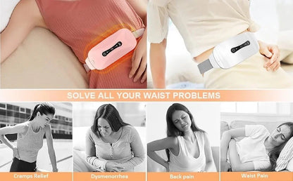Wireless Heating & Massage Belt for Women | USB Rechargeable | 3 Heat & 3 Massage Modes