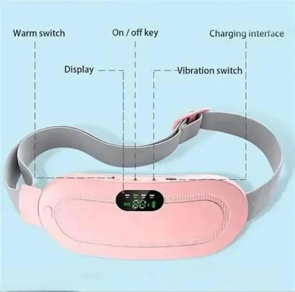 Wireless Heating & Massage Belt for Women | USB Rechargeable | 3 Heat & 3 Massage Modes