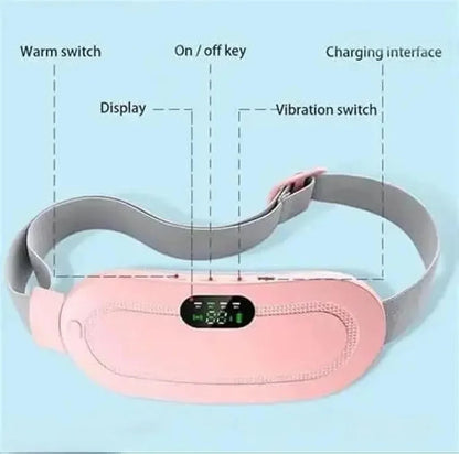 Wireless Heating & Massage Belt for Women | USB Rechargeable | 3 Heat & 3 Massage Modes