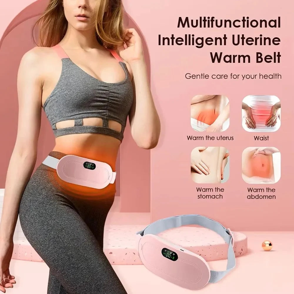 Wireless Heating & Massage Belt for Women | USB Rechargeable | 3 Heat & 3 Massage Modes