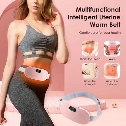 Wireless Heating & Massage Belt for Women | USB Rechargeable | 3 Heat & 3 Massage Modes