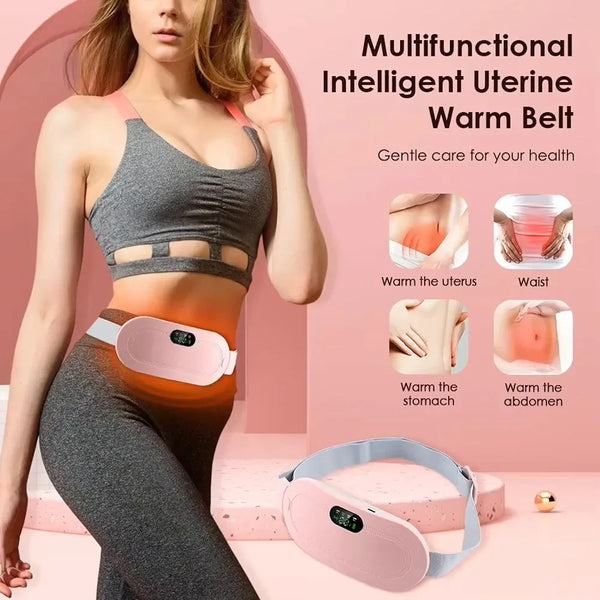 Wireless Heating & Massage Belt for Women | USB Rechargeable | 3 Heat & 3 Massage Modes