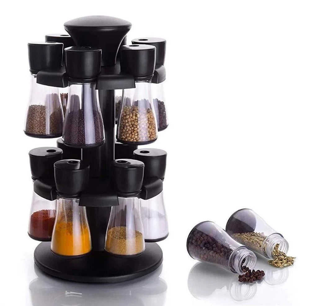 Multipurpose Revolving Spice Rack Storage Jar Set