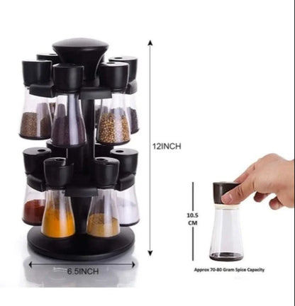 Multipurpose Revolving Spice Rack Storage Jar Set